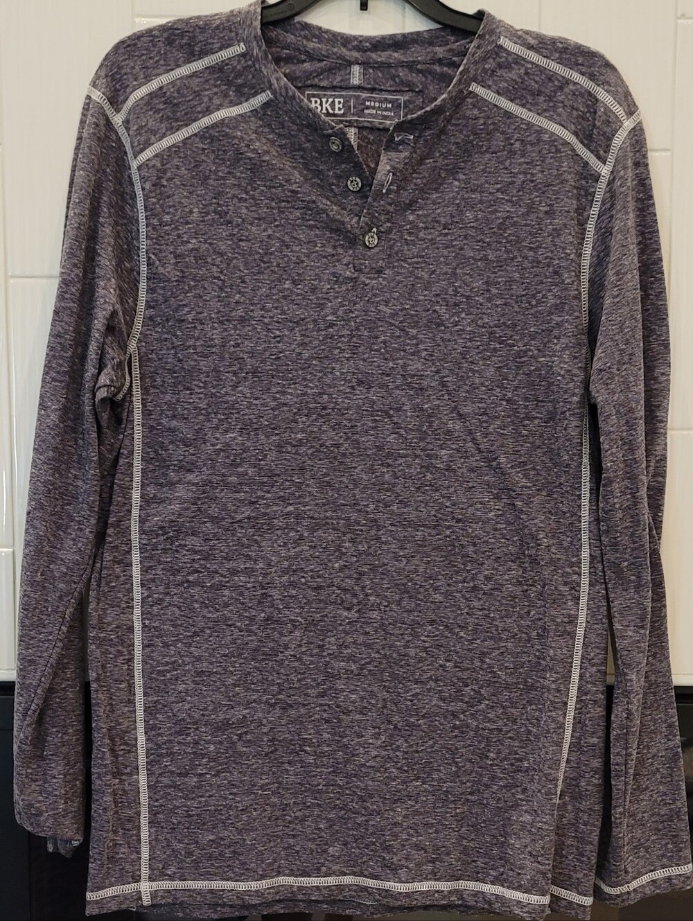 Men’s BKE Marled Long-Sleeve Henley Size M